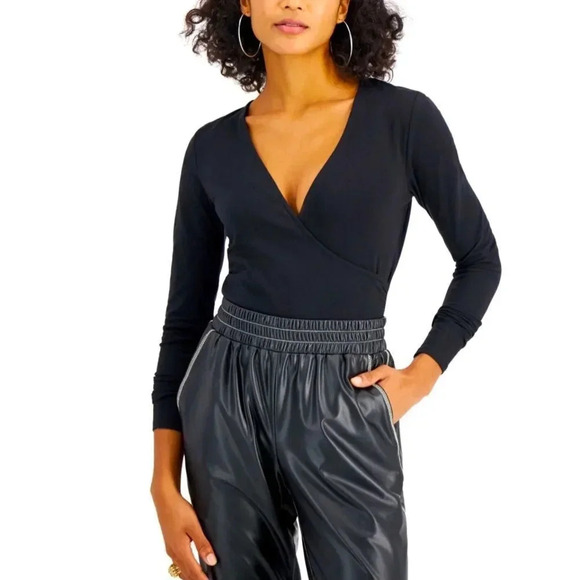 Self Esteem Tops - NWT Self Esteem Juniors' Surplice-Neck Bodysuit, Brand New with tags S size